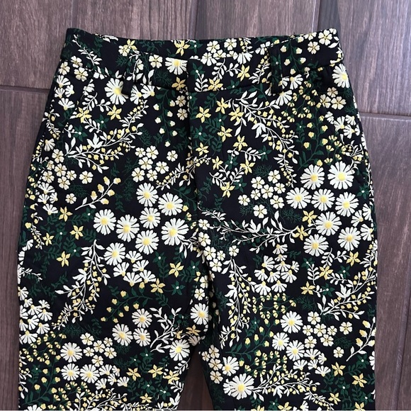 Anthropologie Current Air Daisy Floral Jacquard Slim Straight Trouser Pants XS - Picture 5 of 9